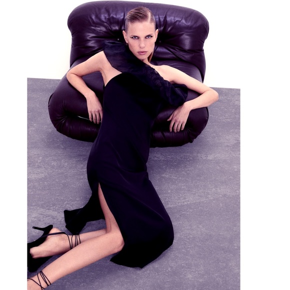 🌺 Zara Organza Satin Effect Dress NWT - Picture 3 of 8